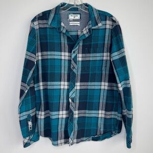 Billabong Core Fit Stretch Flannel Shirt Size Small Button Down